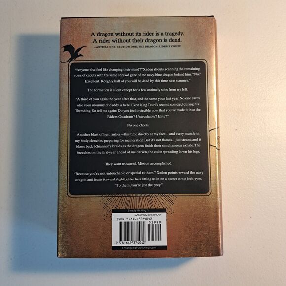 Fourth Wing, Rebecca Yarros, 1st Edition Red Tower, 2023, HC/DJ - Picture 2 of 6